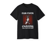 a black t - shirt with a picture of a dog on it