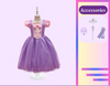 Rapunzel Tangled Inspired Princess Dress Costume for Girls