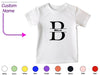 a white t - shirt with the letter b on it