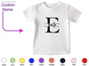 a white t - shirt with the letter e on it