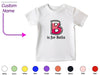 a white t - shirt with the letter b is for bella on it