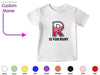 a t - shirt with the letter r is for ruby