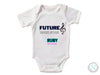 a white bodysuit with the words future rockstar ruby printed on it