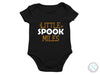 a black bodysuit with the words little spook miles printed on it