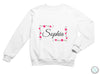 a white sweatshirt with the word sophiia on it