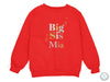 a red sweatshirt with the words big sis mia on it