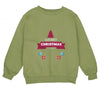 a green christmas sweatshirt with a merry christmas tree on it