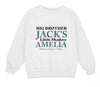 a white sweatshirt with the words, big brother, jack&#39;s little shadow and