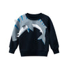 Long Sleeves Cute Shark Theme  Boys Sweatshirt in Blue