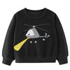 SkipStars Full Sleeve Helicopter Theme Boys Sweatshirt, Black