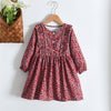 Long Sleeve Floral Theme Girl Dresses