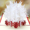 Personalized 3D Handmade White & Red Snowflake Tree Pop Up Greeting Card - Perfect for Thinking of You, Wishes, Birthdays and Thank You