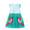 Embroidered Girls Sleeveless Summer Dress