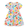 Sea Life Pattern Cotton Short Sleeve Girls Summer Dress