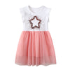 Star Mesh Girls Sleeveless Summer Dress